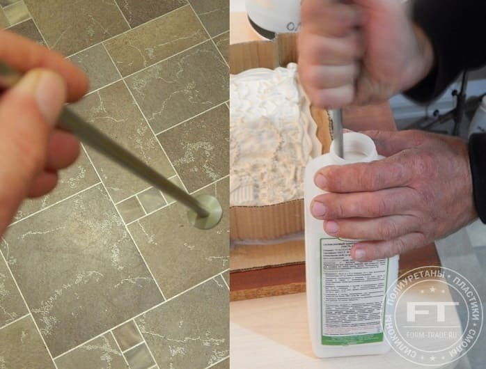 Смешивание плоской мешалкой силикона Перемешивание силиконовой основы